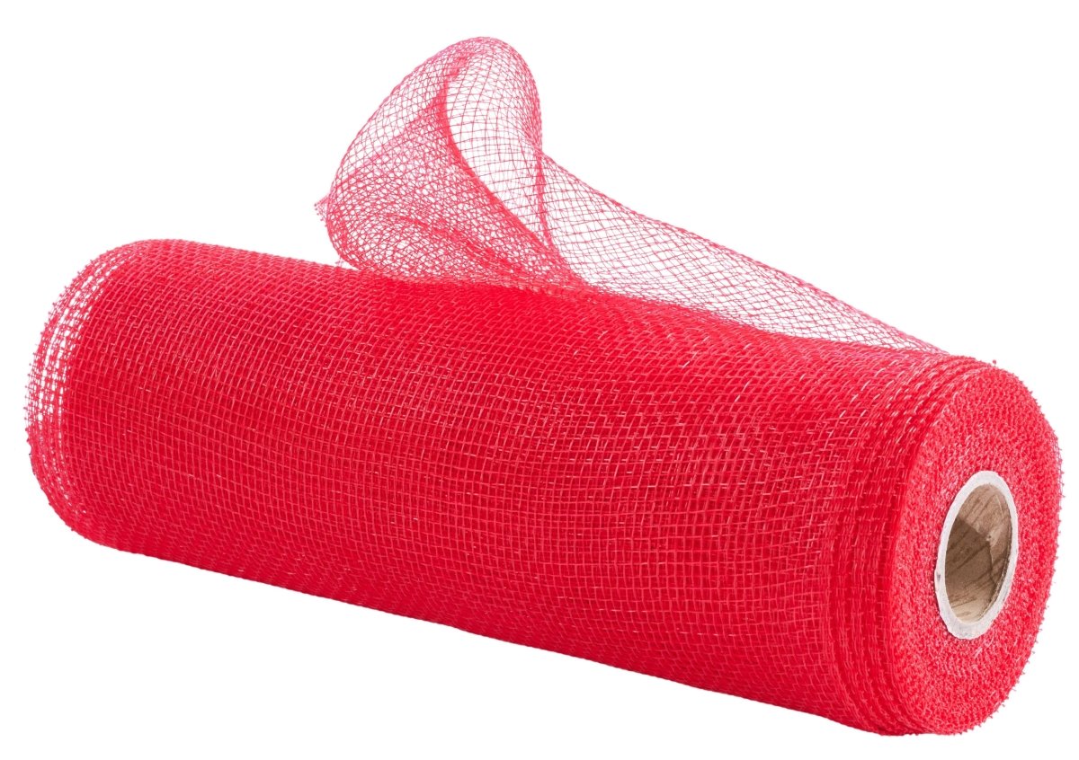 Shop For 10in Poly Deco Mesh: Red (10 Yards)
