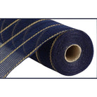 Shop For 10in Poly Faux Jute Matte Mesh: Navy/Gold (10 Yards)