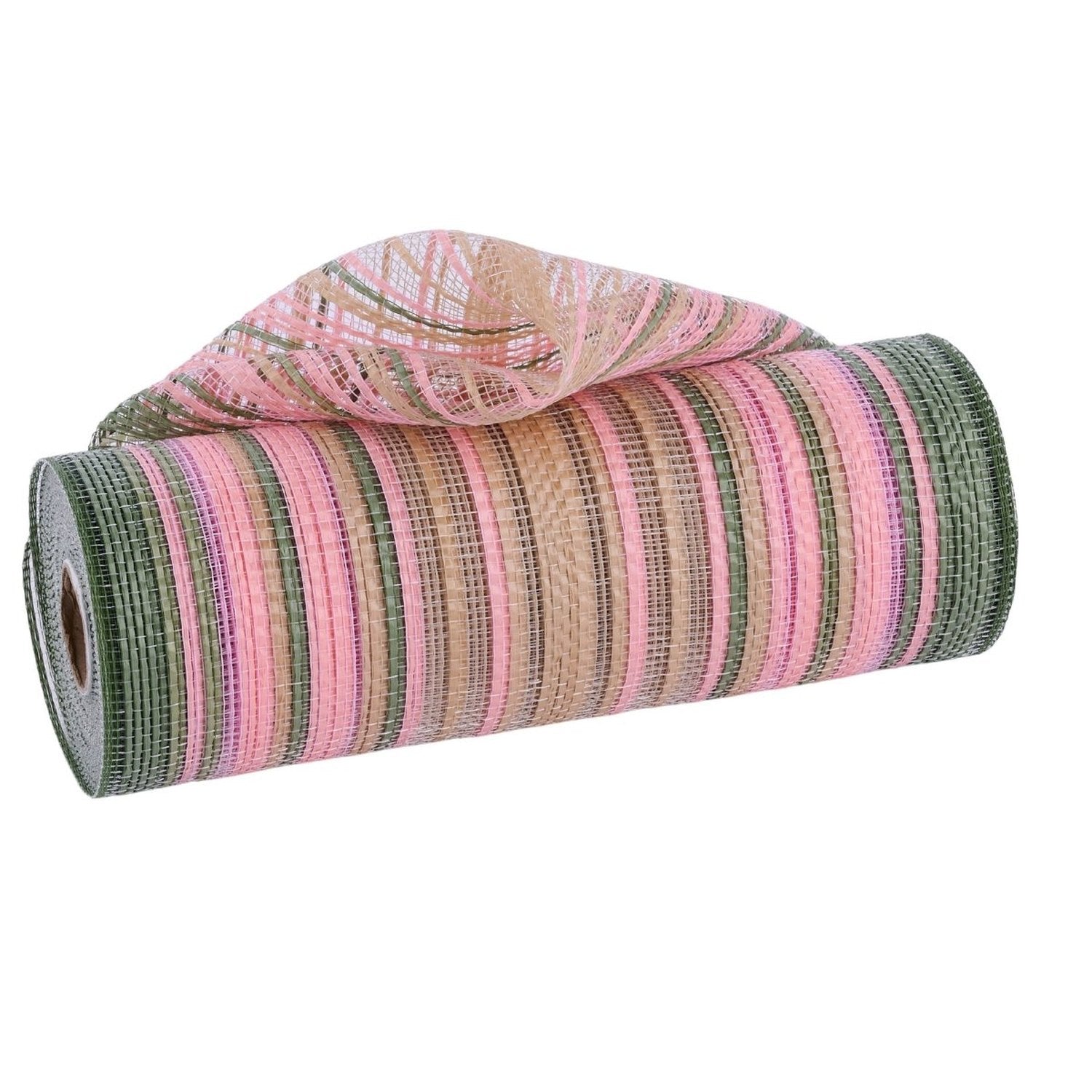 Shop For 10in Vertical Ombre Stripe Mesh: Sage Green/Natural/Blush