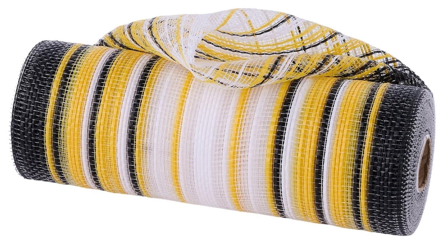 10in Vertical Ombre Stripe Mesh: Yellow/Black (10 Yards)