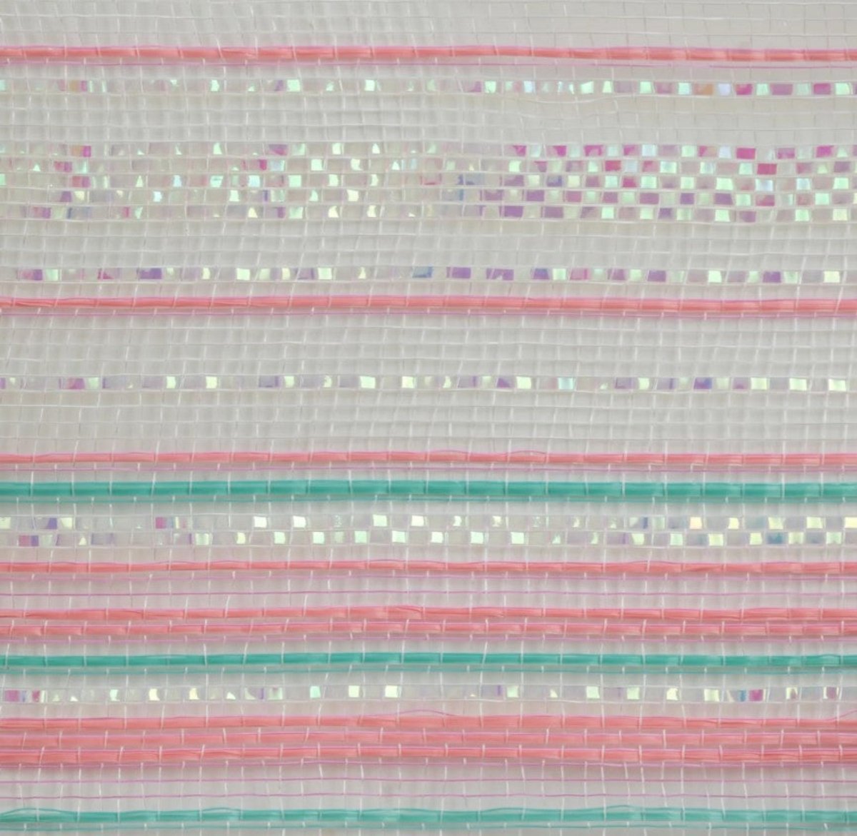 Shop For 10in Vertical Wide Strip Ombré Mesh: Iridescent Teal & Blush Pink