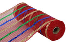 Shop For 10in Wide Foil Stripe Mesh: Red/Gold/Emerald/Royal (10 Yards)