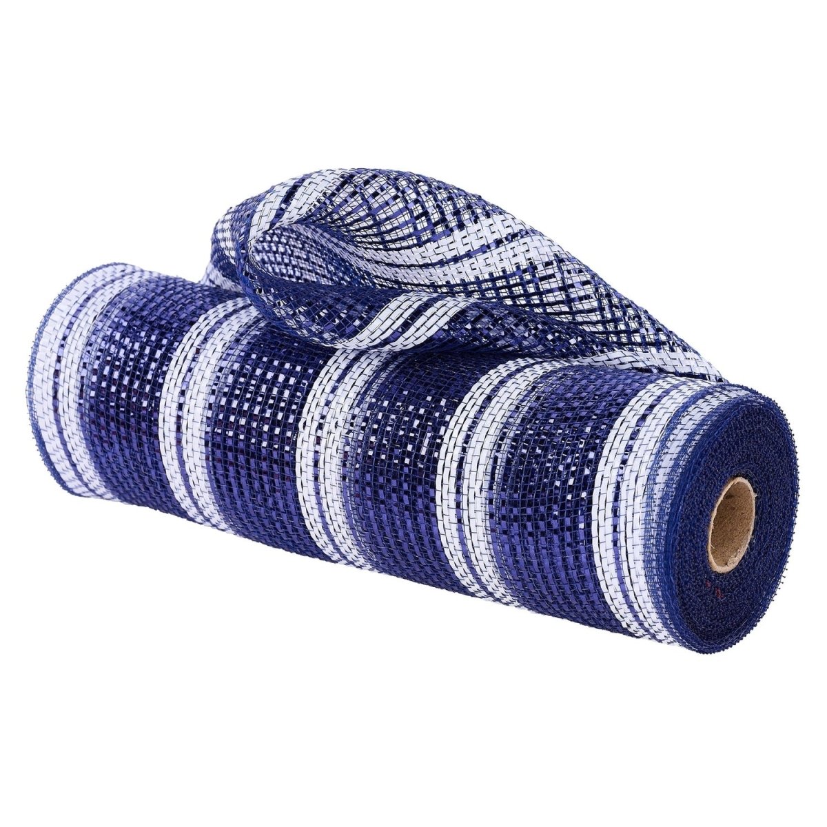 Shop For 10in Wide Foil Thick Stripe Mesh: Navy/White (10 Yards)