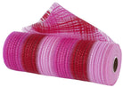 10in Wide Vertical Strip Mesh: Pink, Hot Pink & Red