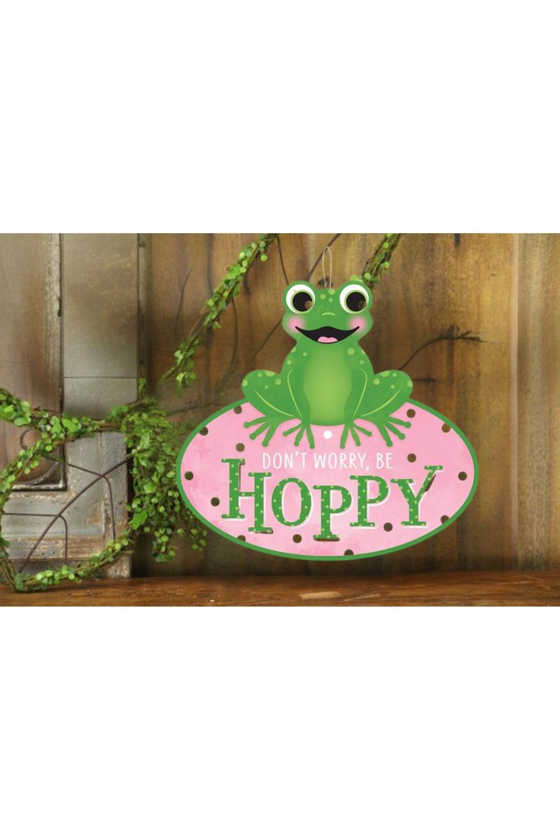 Shop For 11" Be Hoppy Frog Shaped Sign