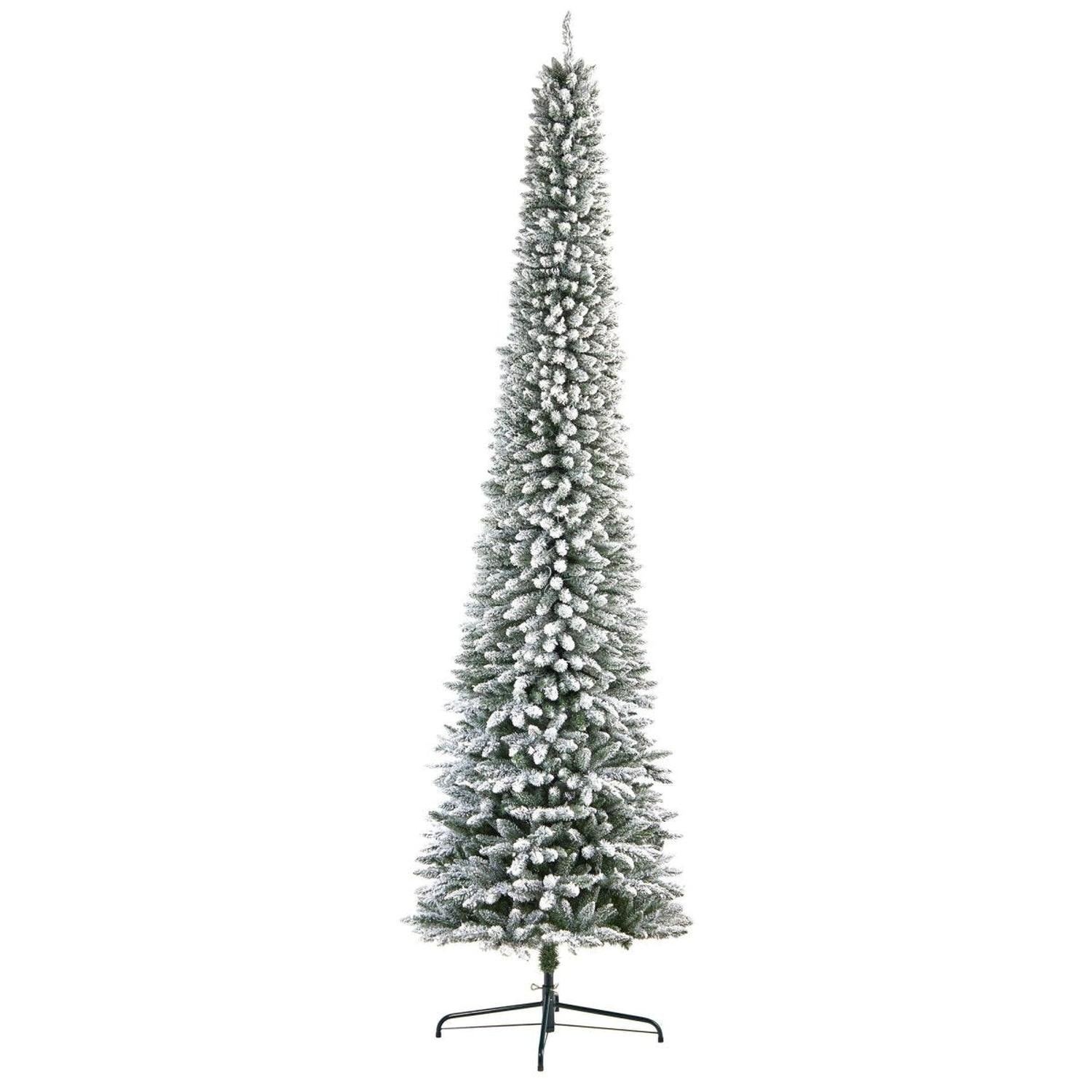 Shop For 11’ Flocked Pencil Artificial Christmas Tree