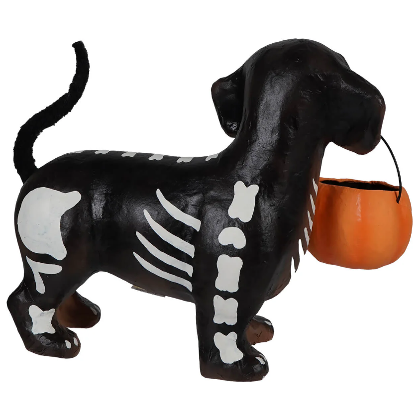 Shop For 11 inch Skelly Pup Paper Mache