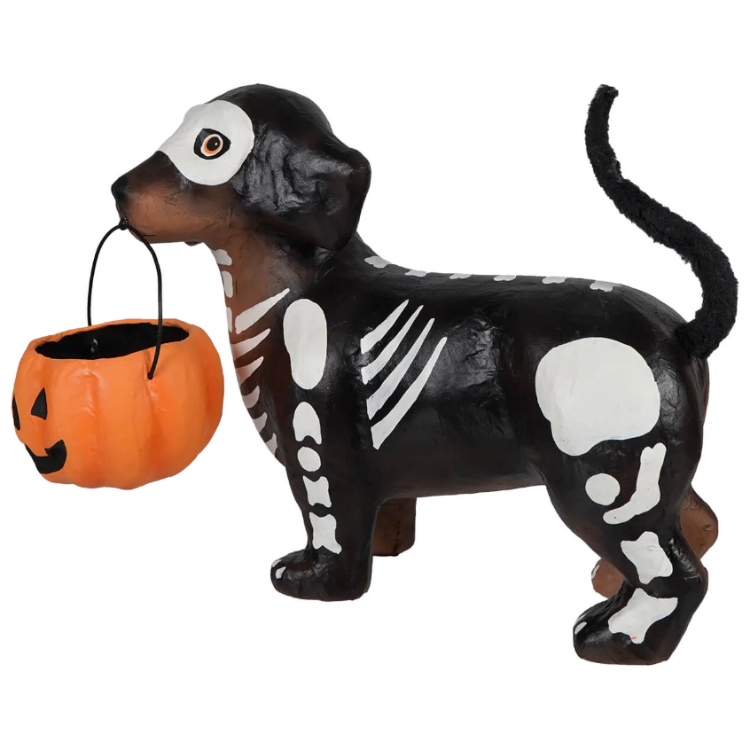 Shop For 11 inch Skelly Pup Paper Mache
