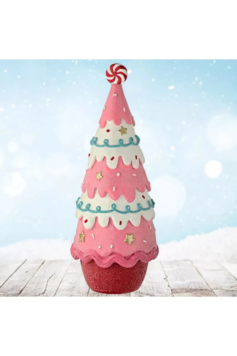 Shop For 11" Pink Red Iced Sweets Tree Figure