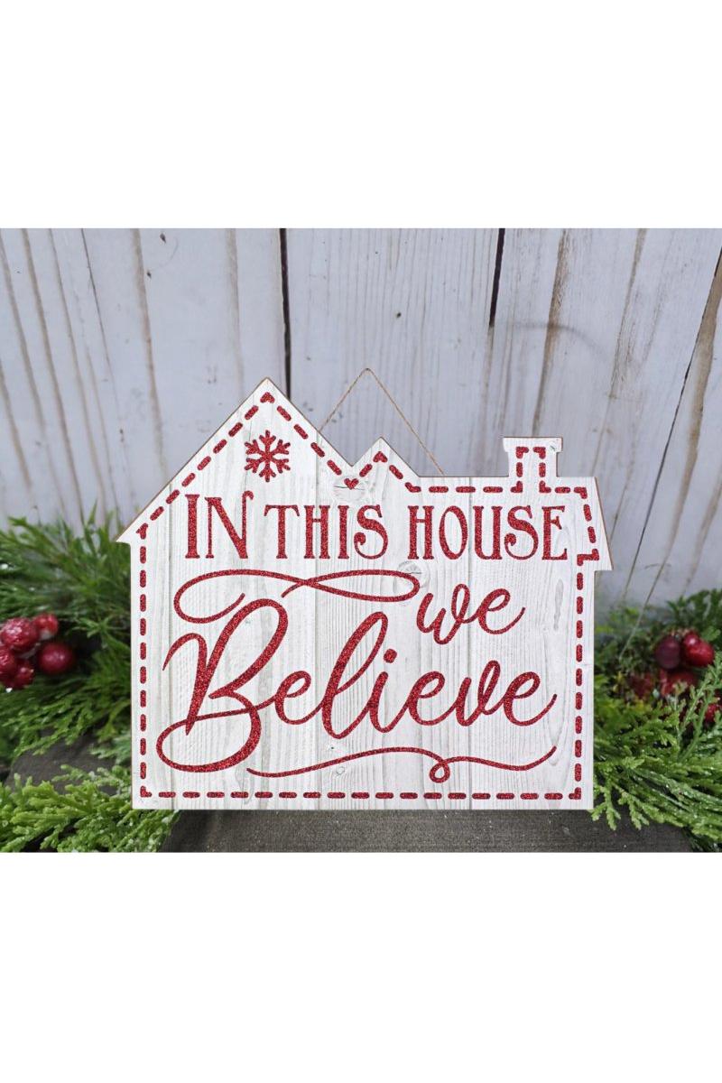 Shop For 11" Wooden Sign: Home/We Believe