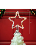 Shop For 12" 55 - Light Warm White LED Silver Tinsel Star Treetop