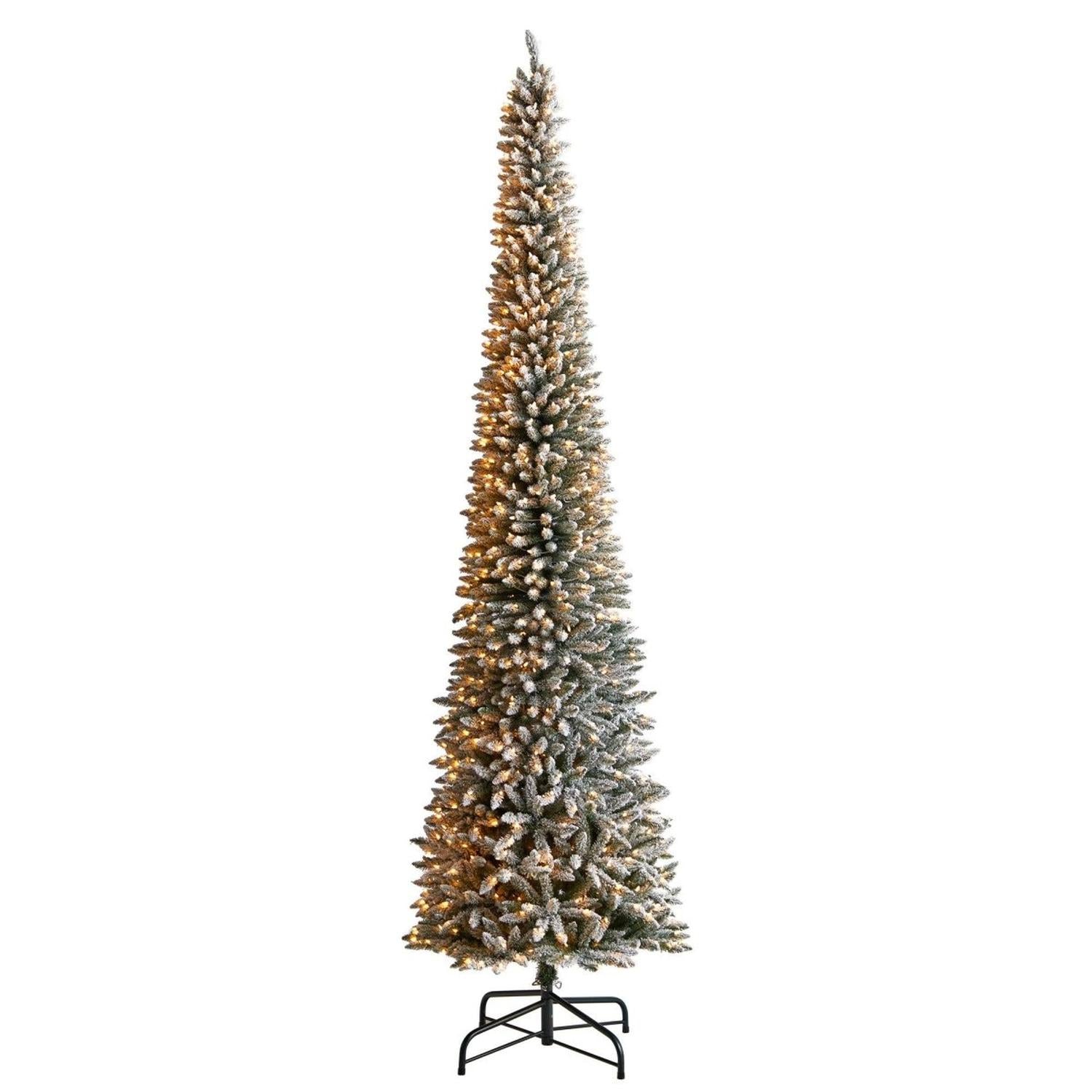 Shop For 12’ Flocked Pencil Artificial Christmas Tree