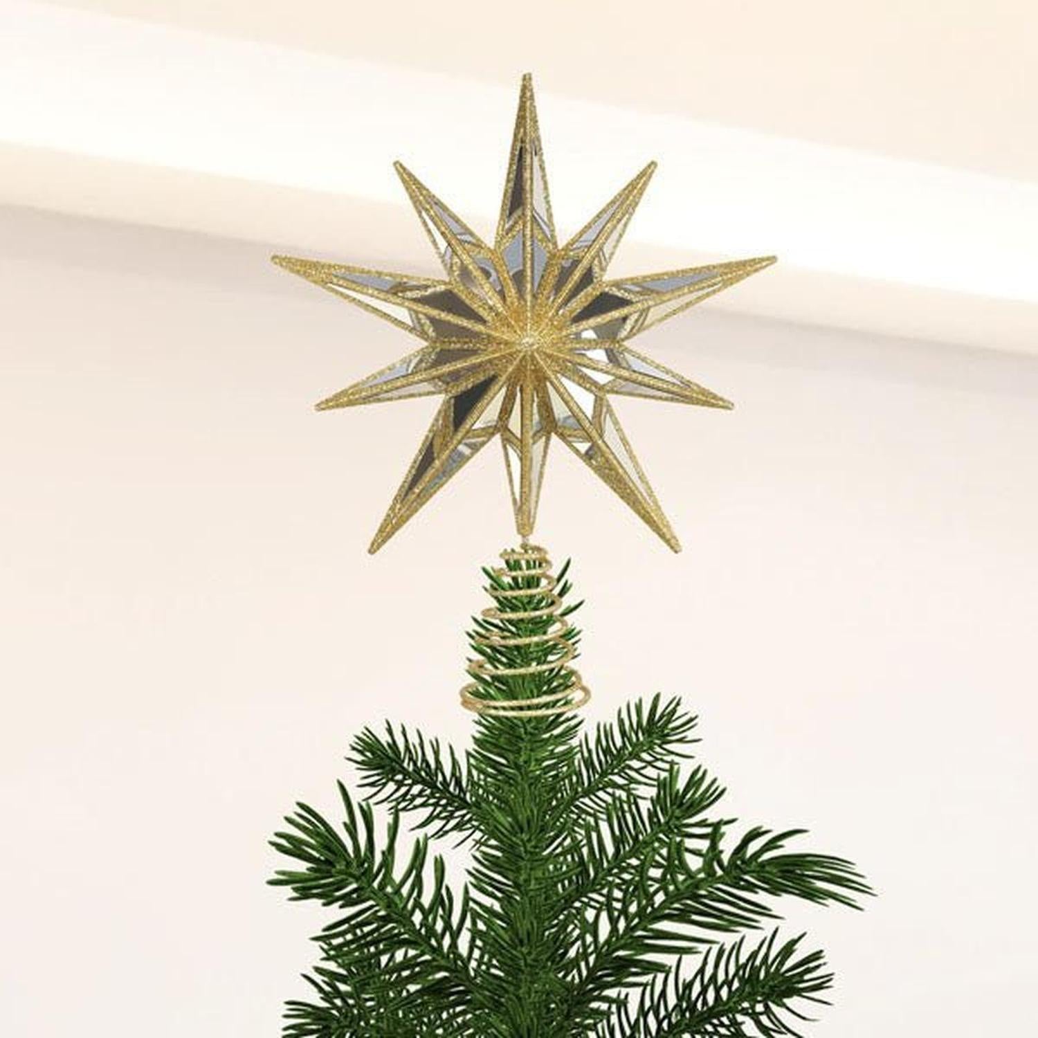 Shop For 12" Gold Double - Sided Mirrored Star Tree Topper