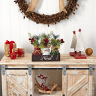 Shop For 12” Holiday Winter Three Piece Mason Jar Arrangement
