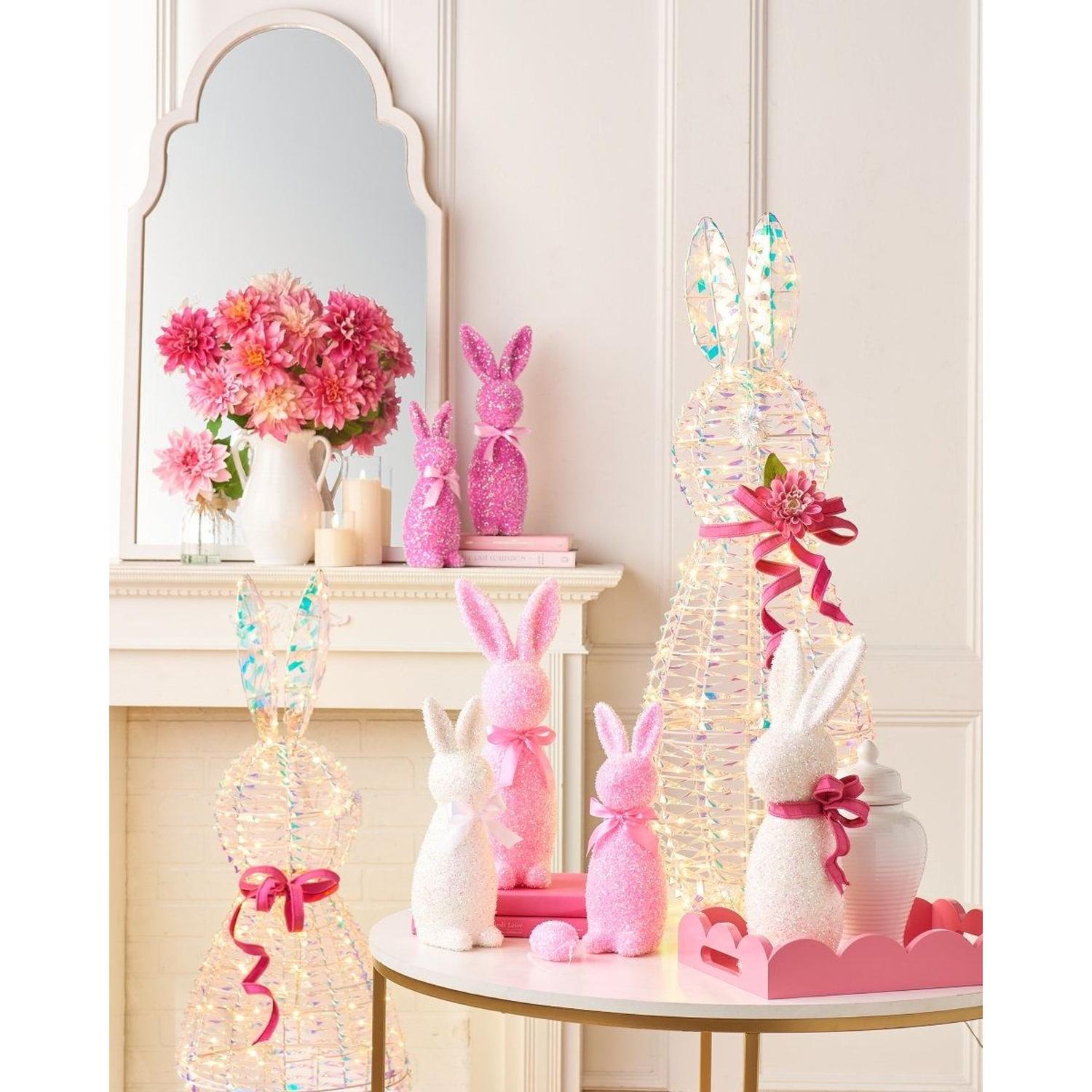 12" Iridescent Flocked Bunny