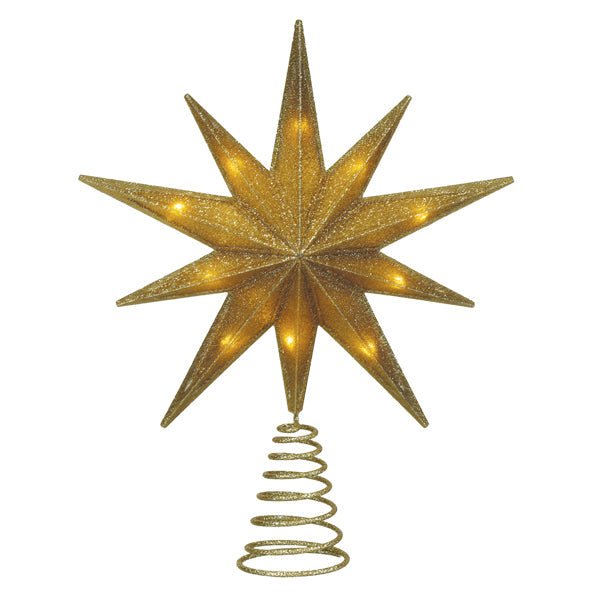 Shop For 12" Lit Gold Glitter Star Tree Topper