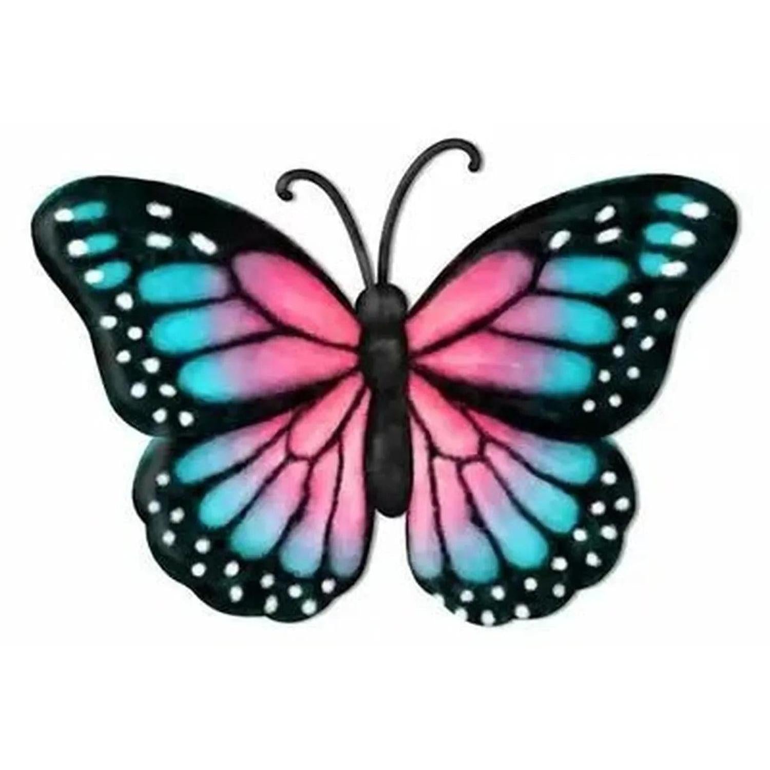 12" Metal Embossed Butterfly: Pink Monarch