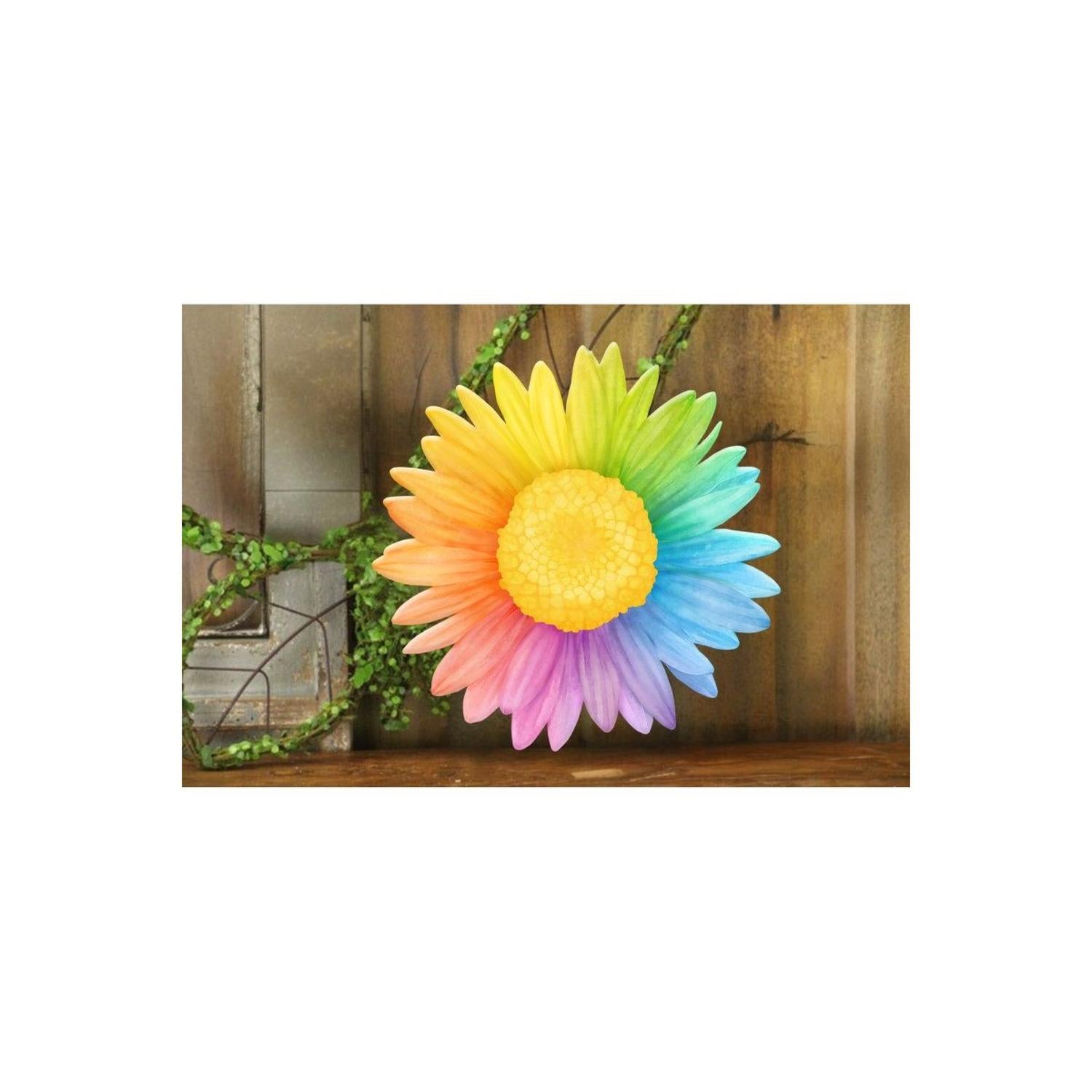 Shop For 12" Metal Embossed Daisy Hanger: Multi