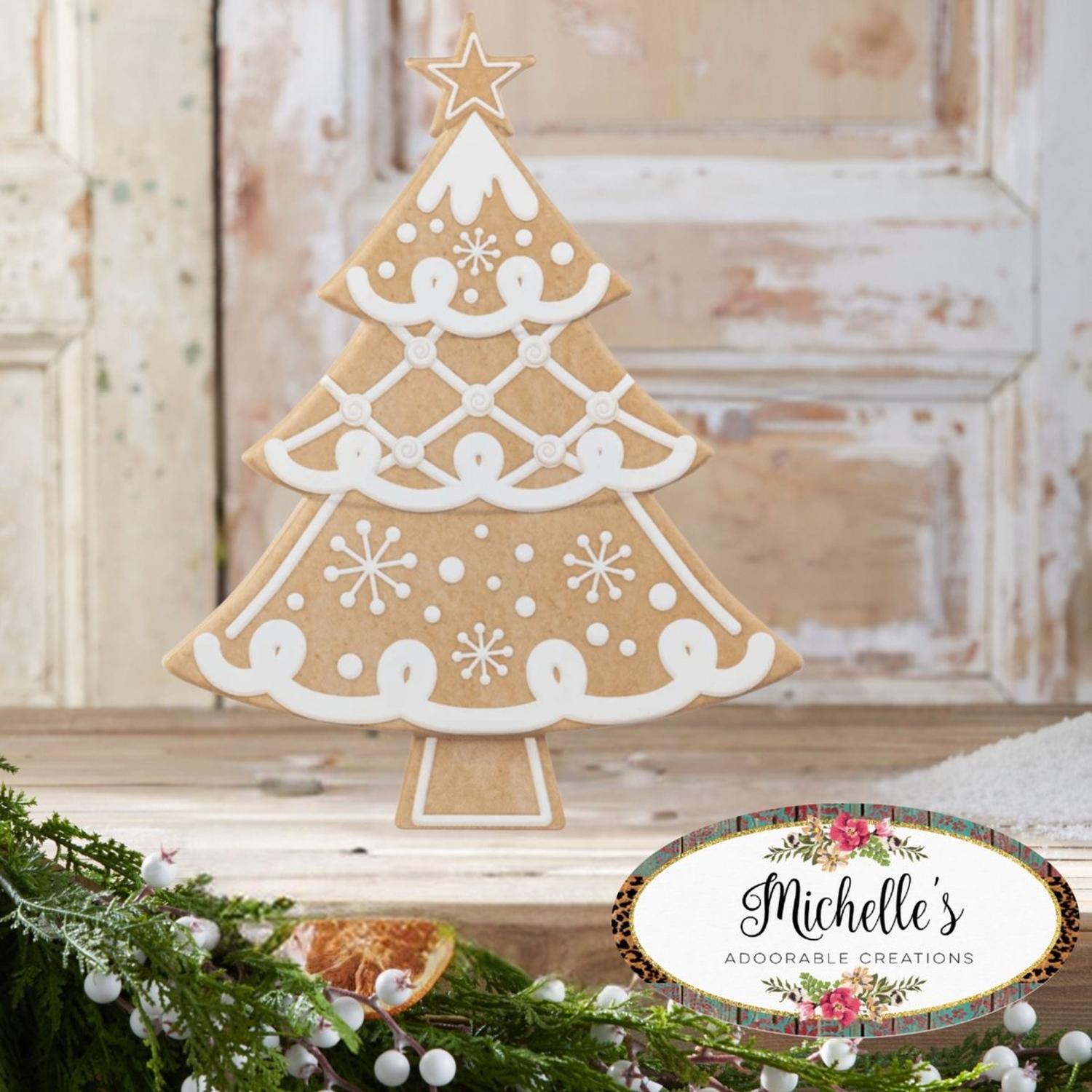 12" Metal Embossed Hanger: Gingerbread Tree