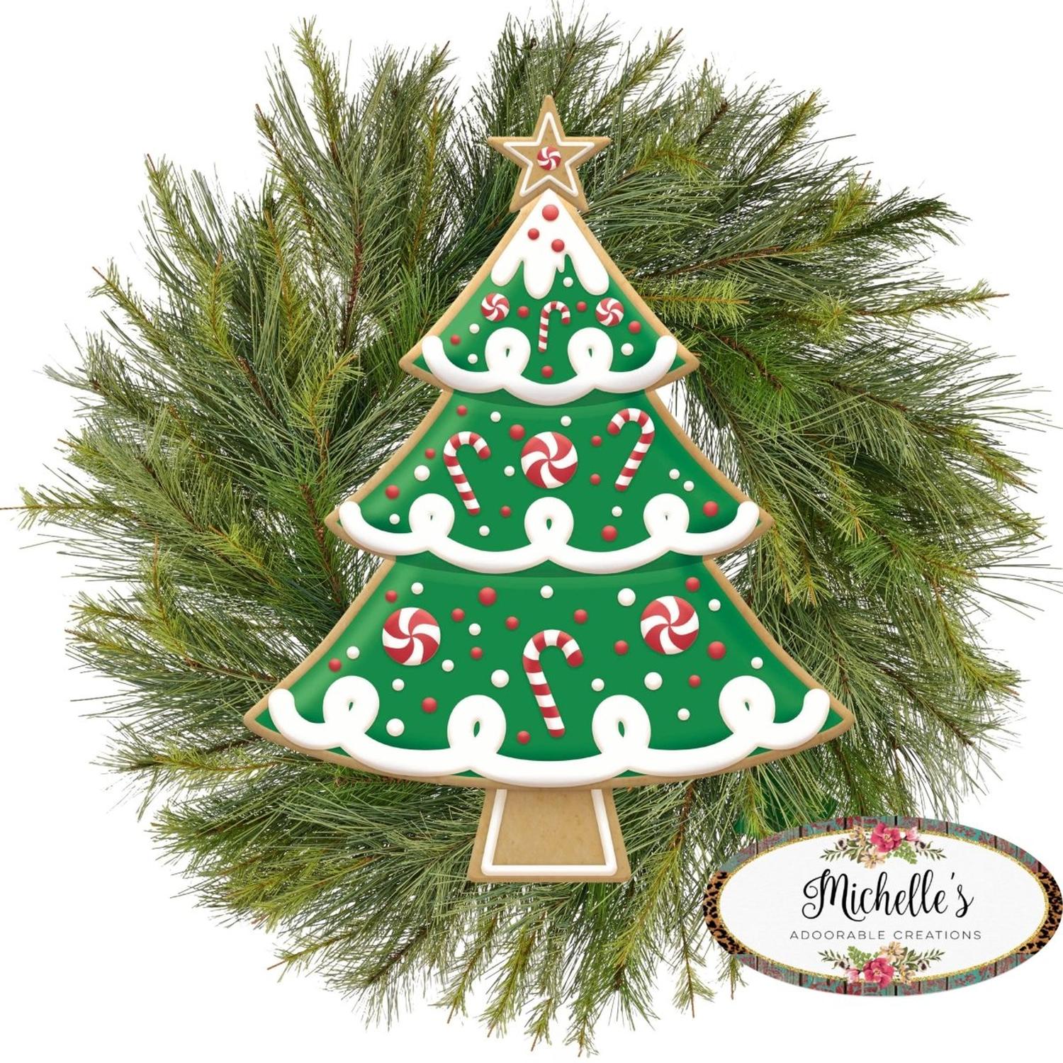 Shop For 12" Metal Embossed Hanger: Peppermint Cookie Tree
