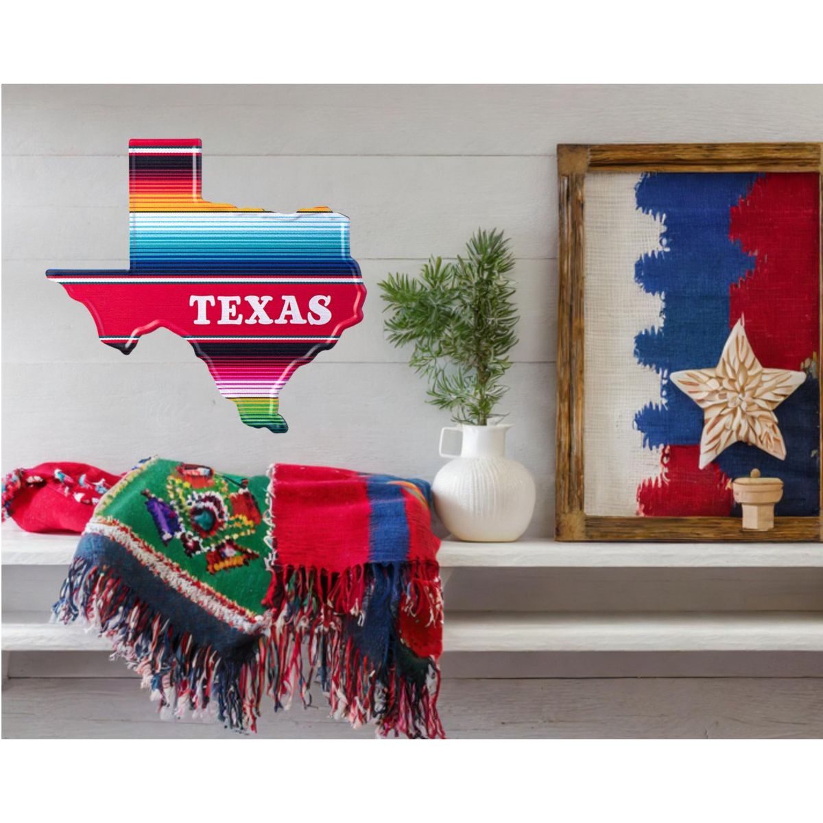 Shop For 12" Metal Embossed Hanger: Serape Texas at Michelle's aDOORable Creations