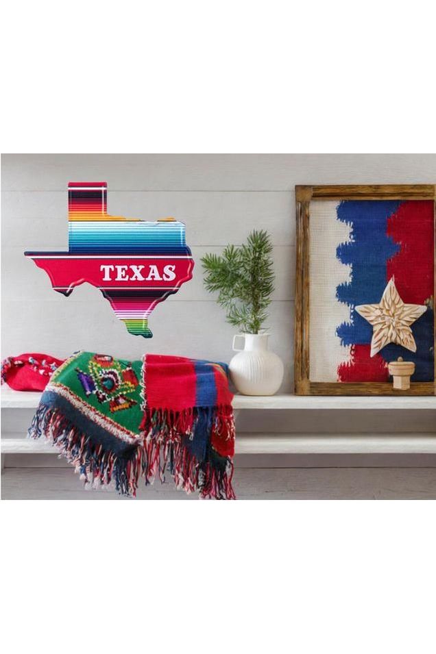 Shop For 12" Metal Embossed Hanger: Serape Texas at Michelle's aDOORable Creations