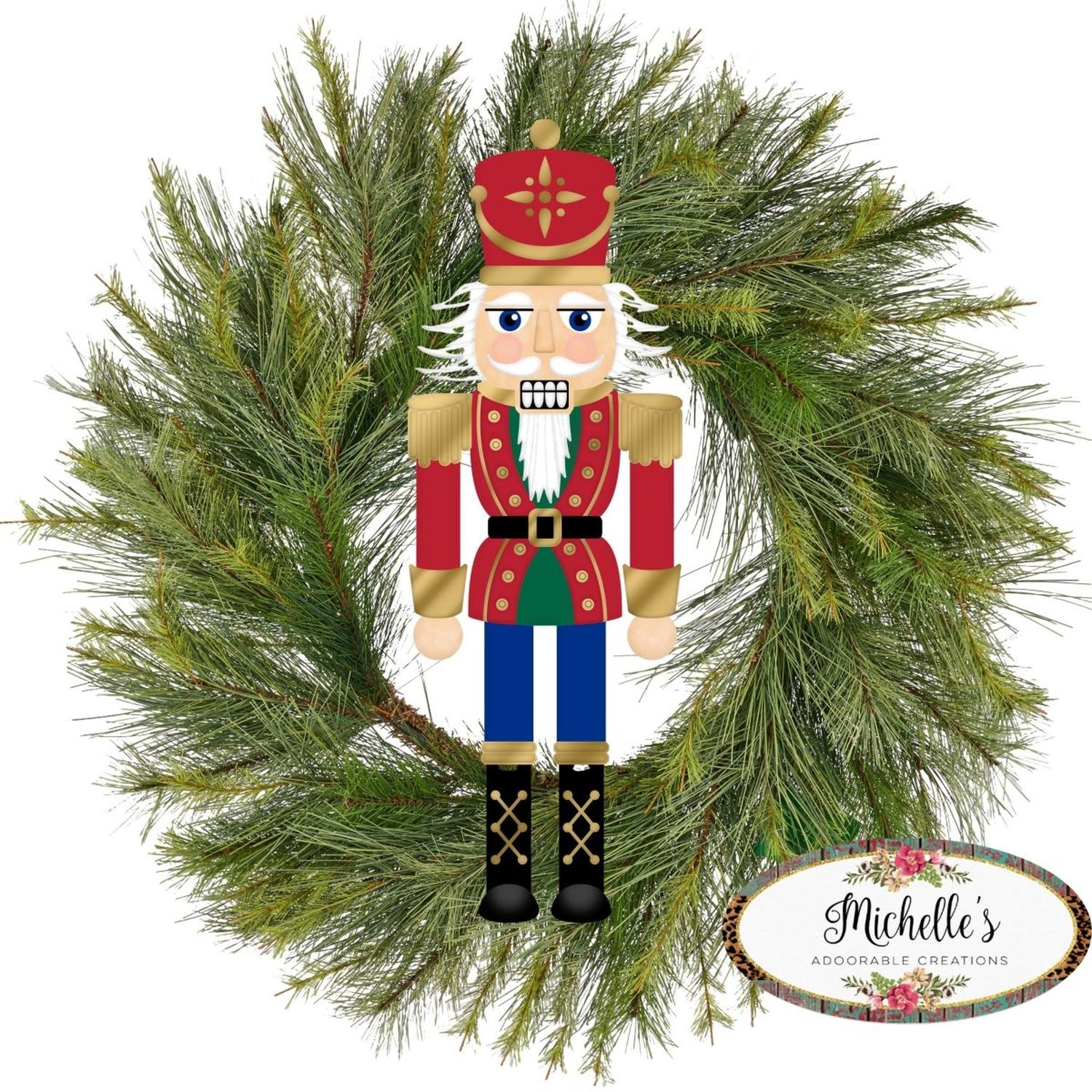 12" Metal Embossed Hanger: Traditional Nutcracker