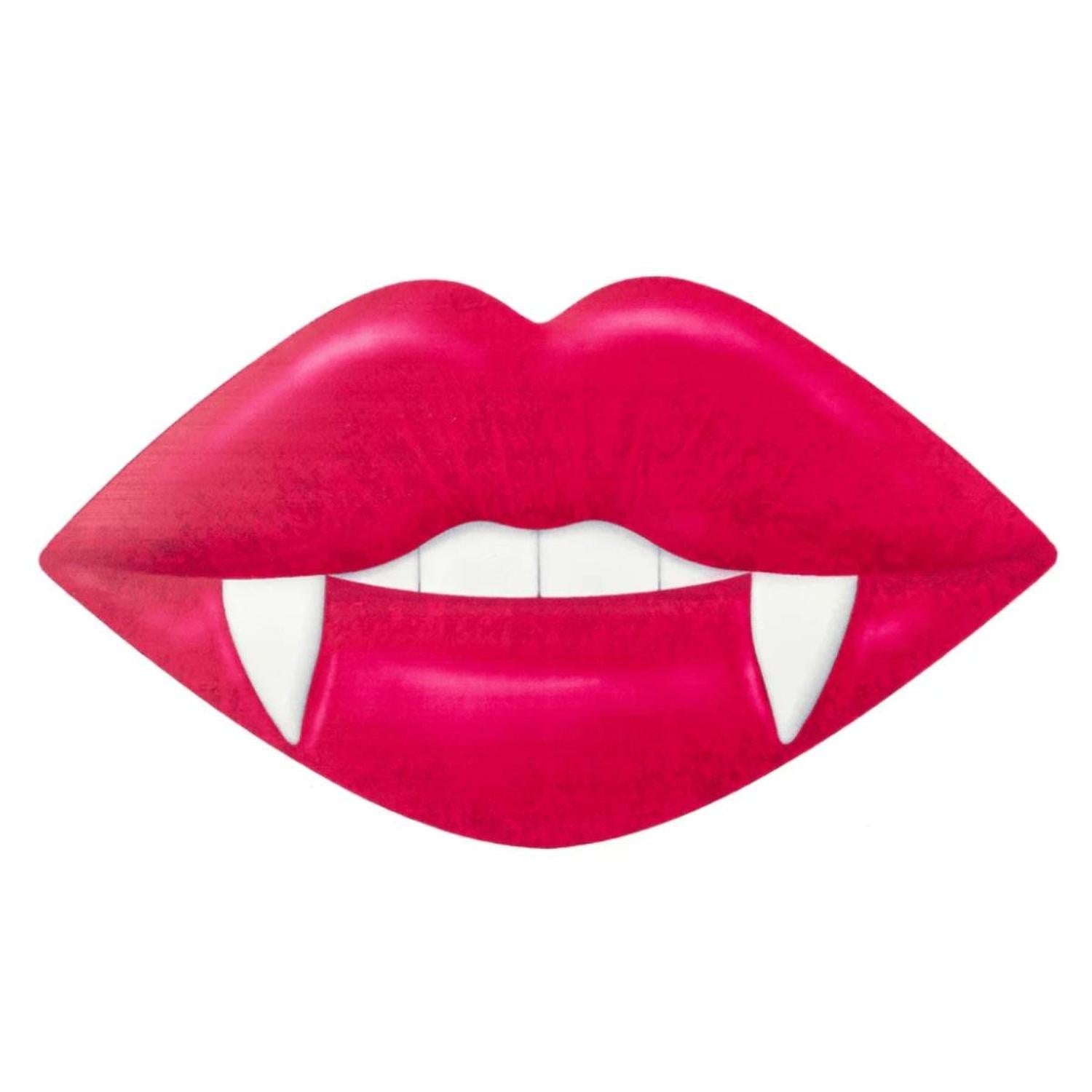 Shop For 12" Metal Embossed Hanger: Vampire Lips Hot Pink