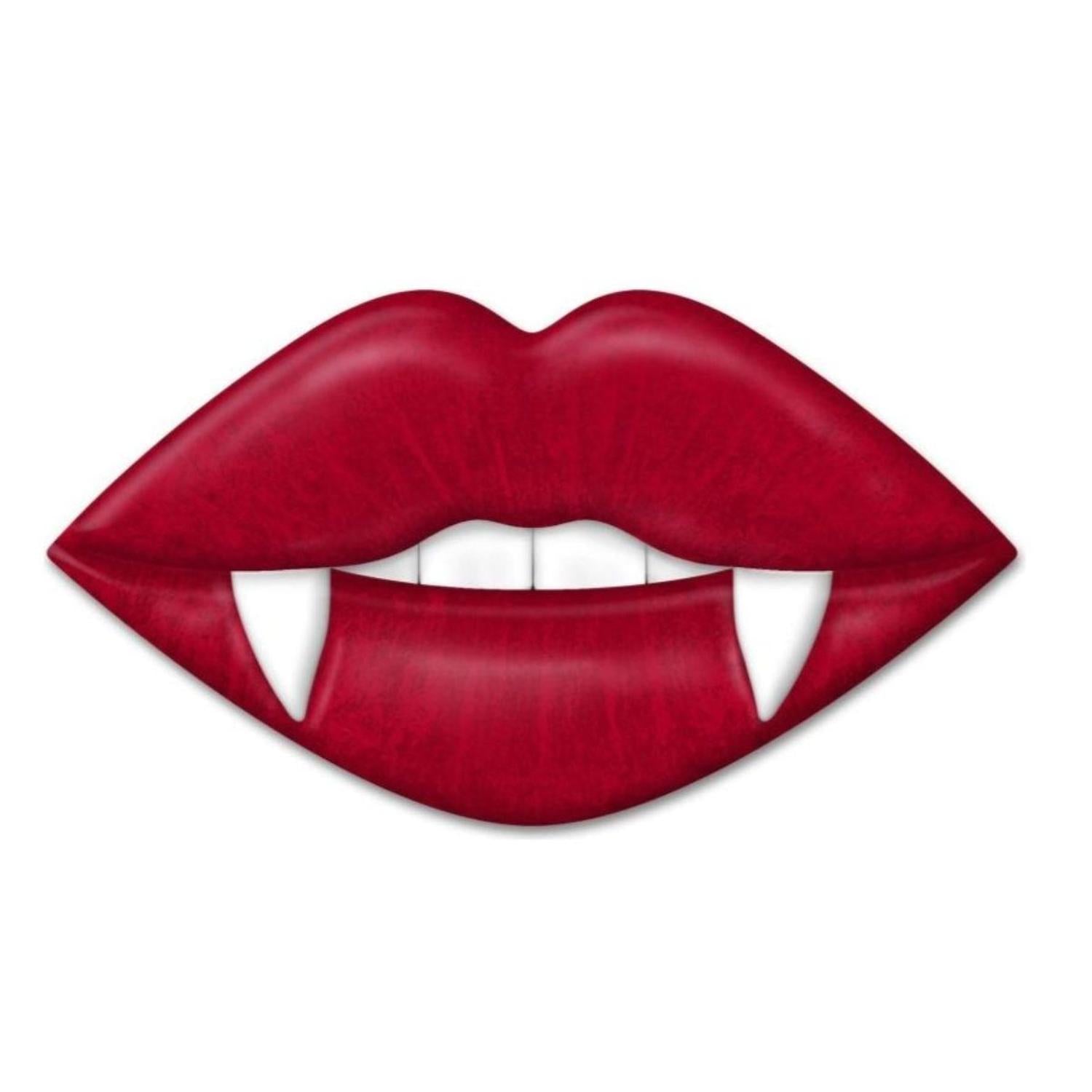 12" Metal Embossed Hanger: Vampire Lips Red