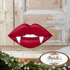Shop For 12" Metal Embossed Hanger: Vampire Lips Red