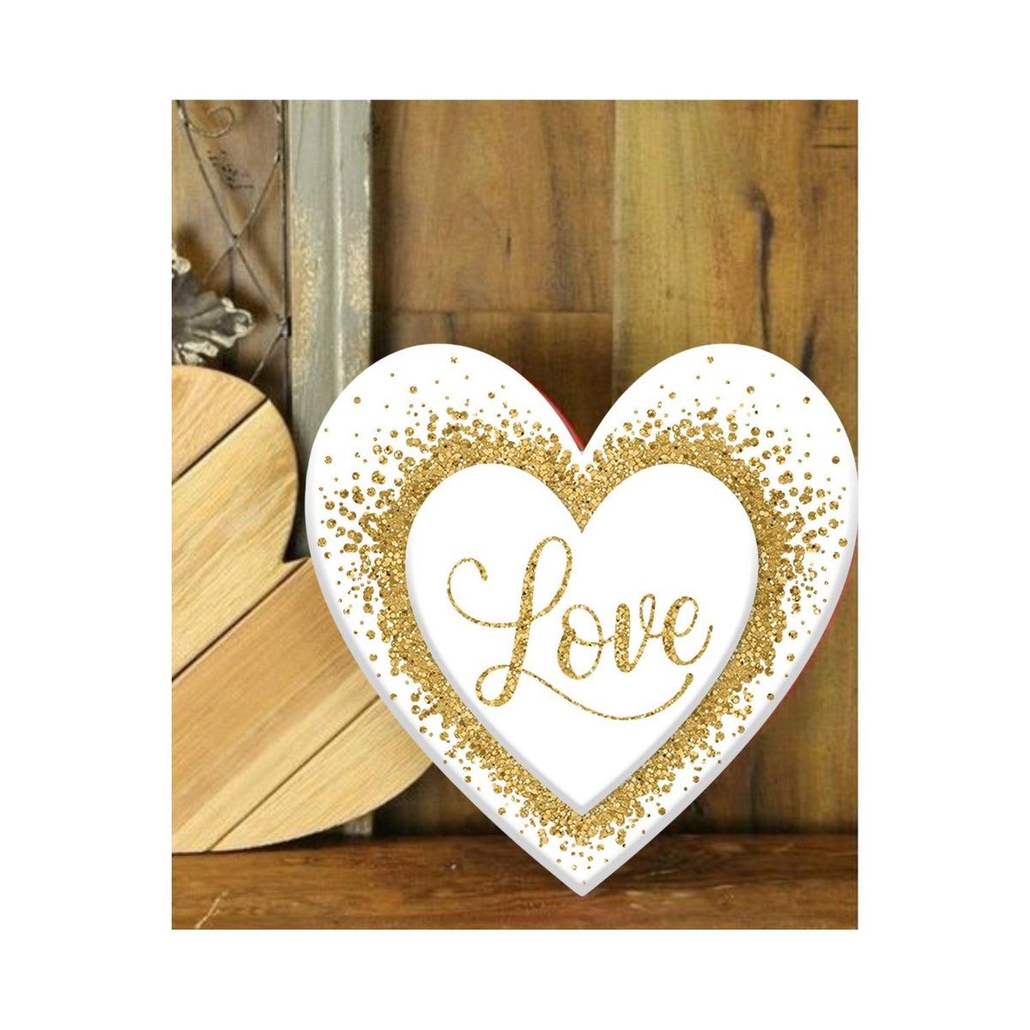 12" Metal Embossed Heart Hanger: Love