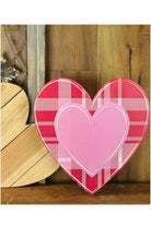 Shop For 12" Metal Embossed Heart Hanger: Red/Pink Plaid