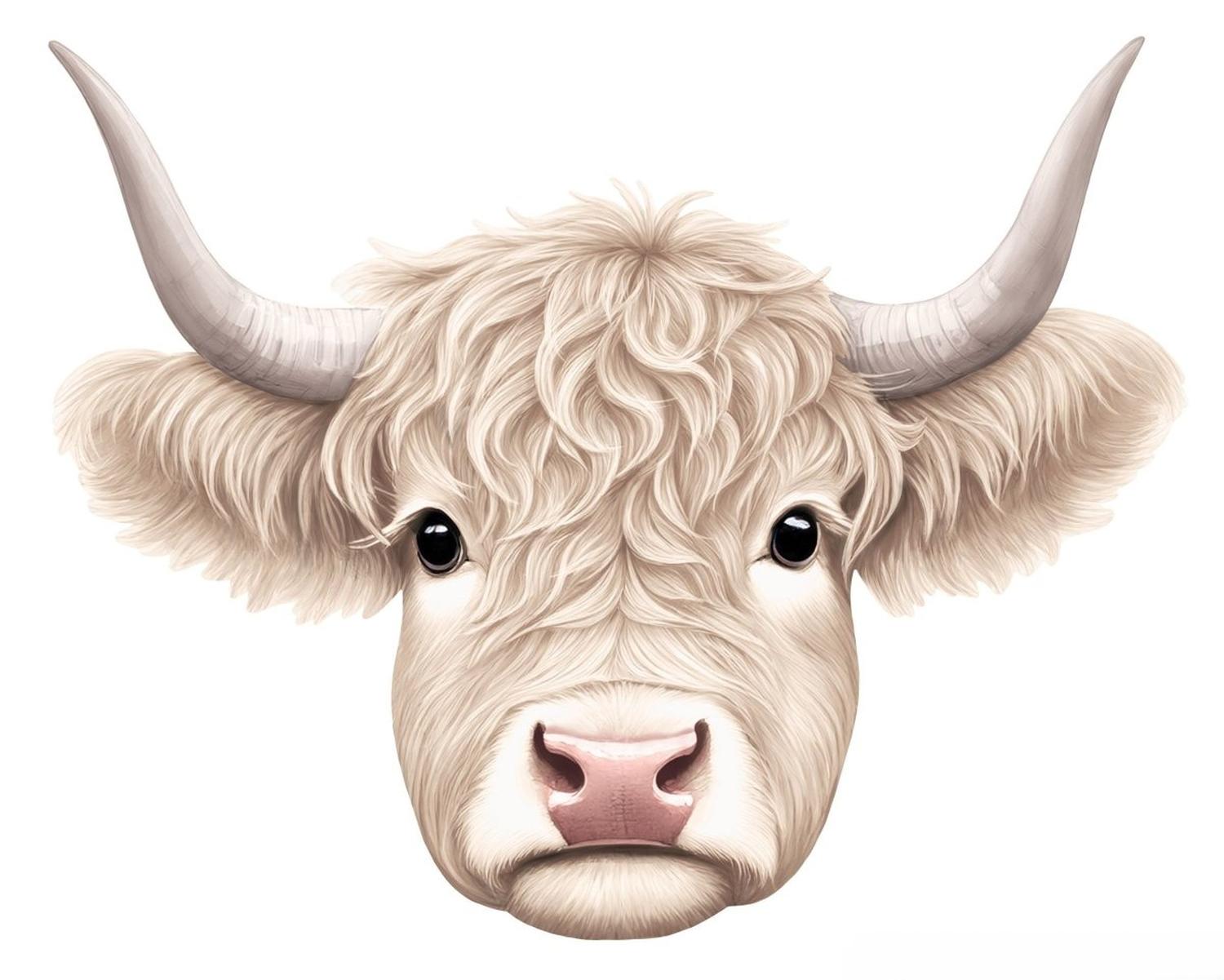 12" Metal Embossed Highland Cow Sign: Blonde