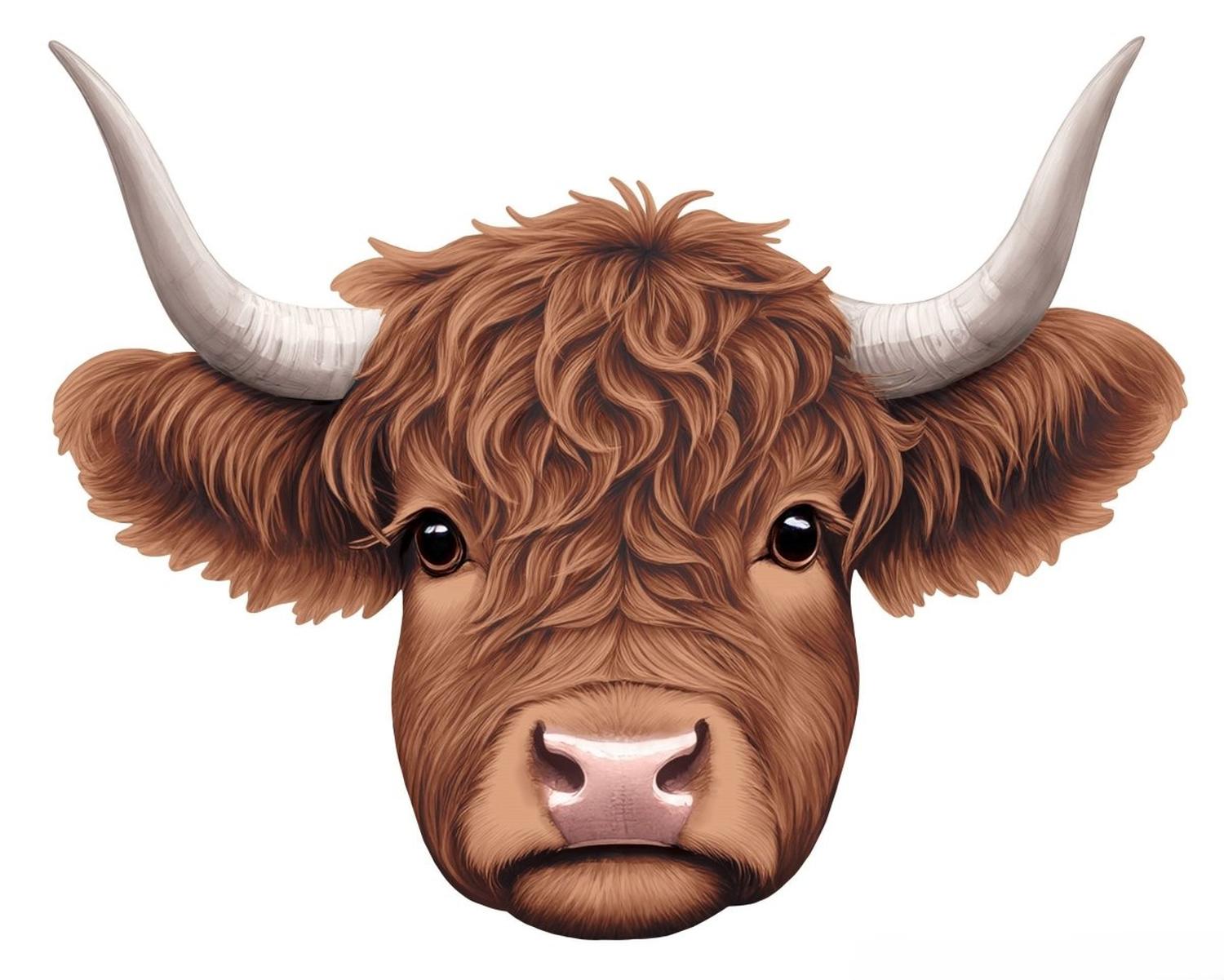 12" Metal Embossed Highland Cow Sign: Brown