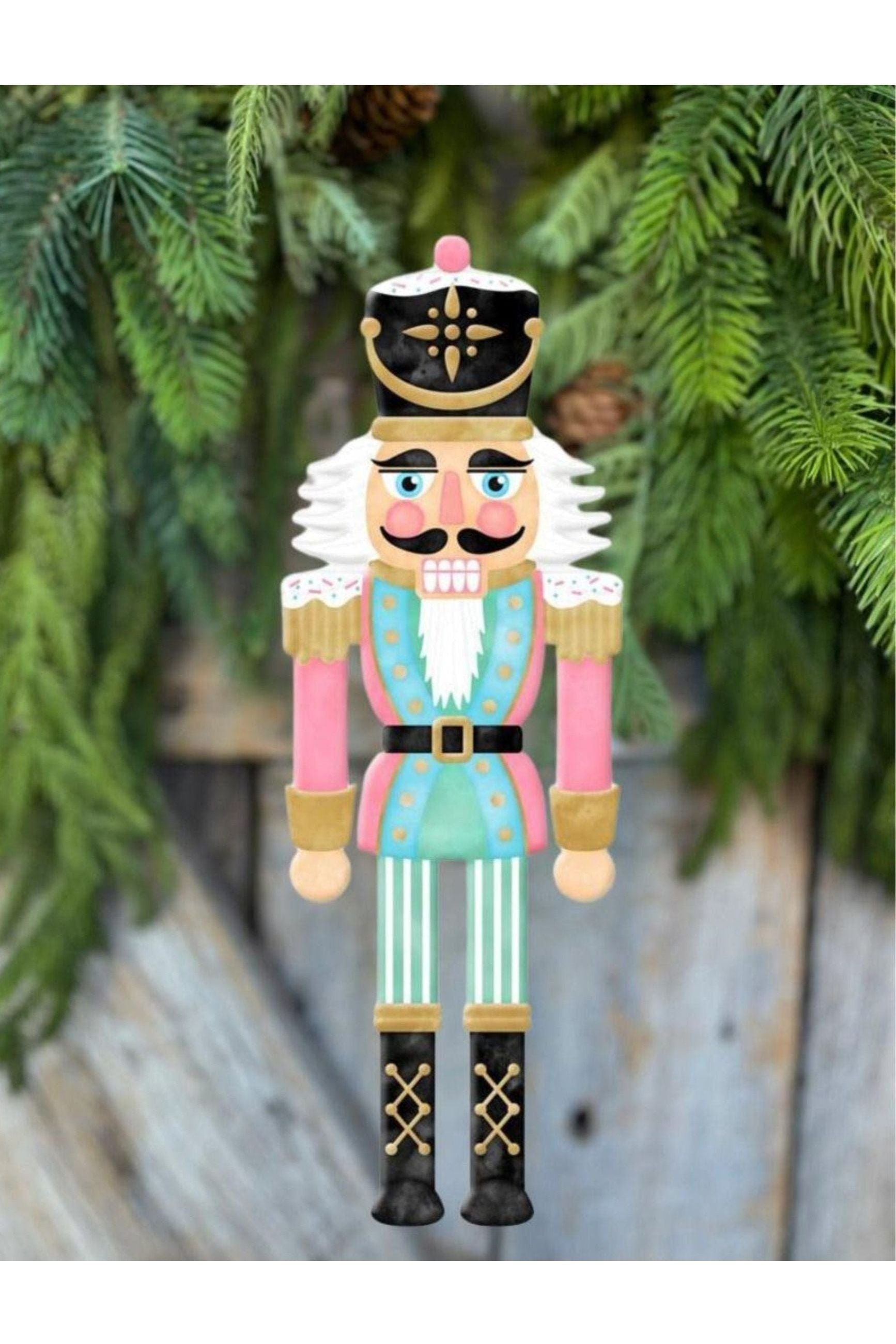 Shop For 12" Metal Embossed Nutcracker: Pink