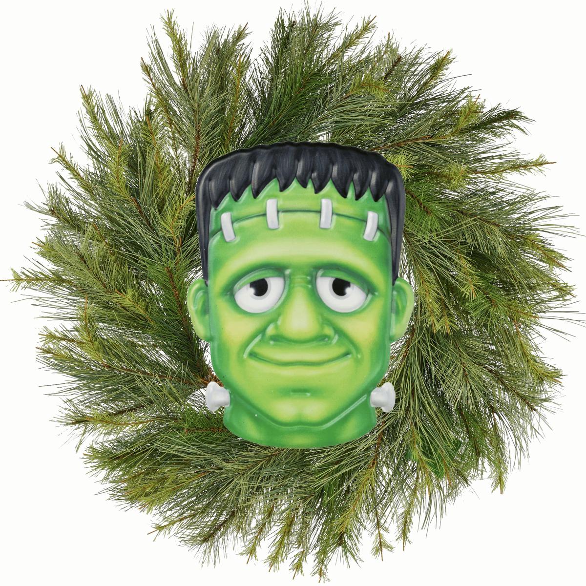 Shop For 12" Metal Embossed Sign: Frankenstein (Green)