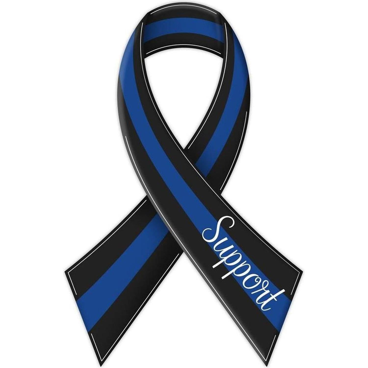 12" Metal Embossed Sign: Law Enforcement Support Ribbon