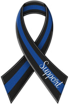 Shop For 12" Metal Embossed Sign: Law Enforcement Support Ribbon