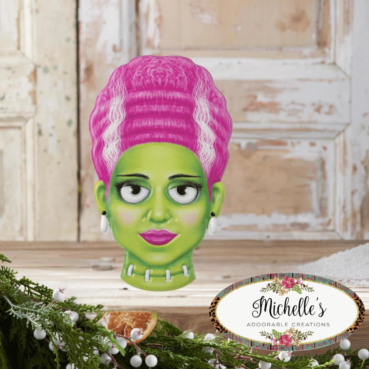 Shop For 12" Metal Embossed Sign: Mrs. Frankenstein (Pink)