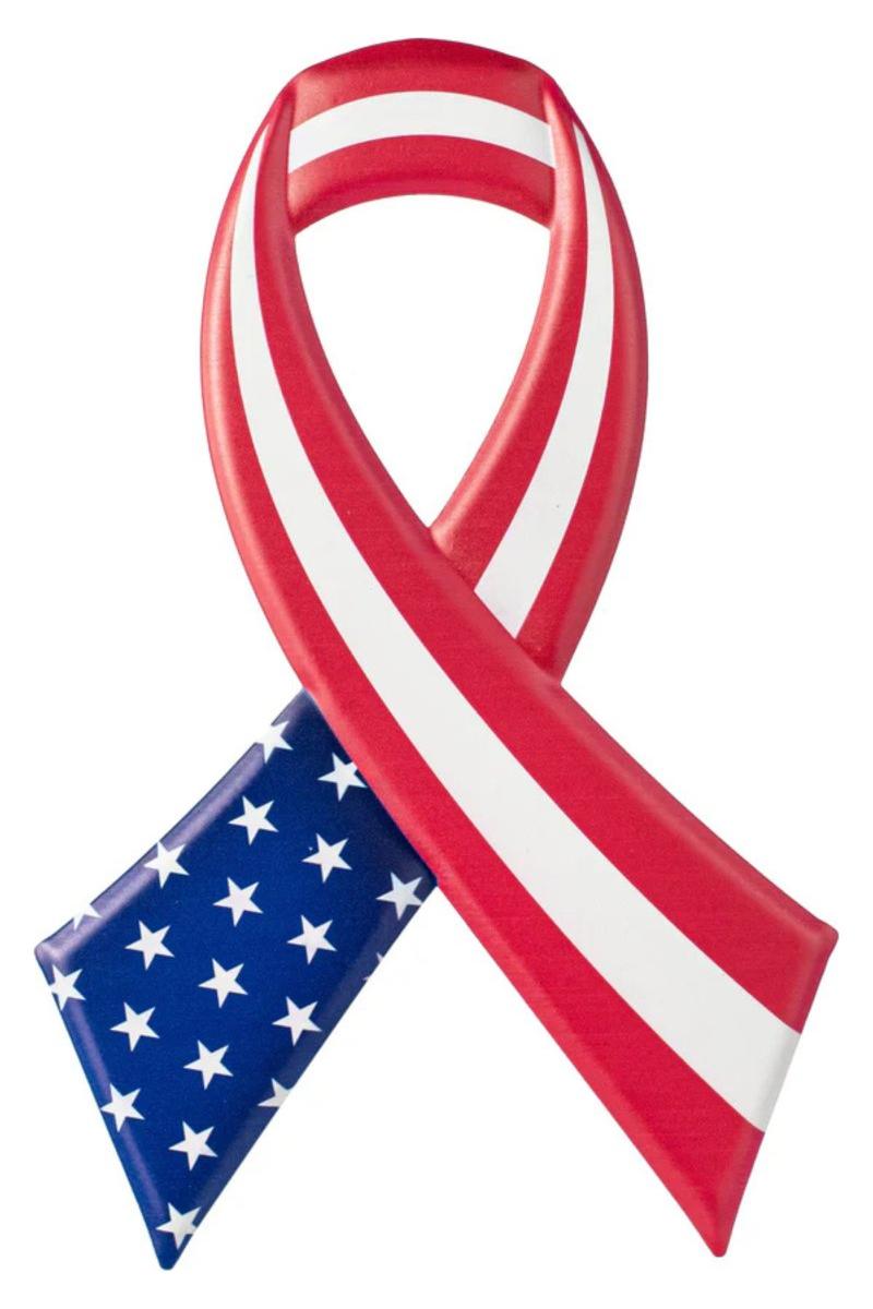 Shop For 12" Metal Embossed Sign: Patriotic Support Ribbon