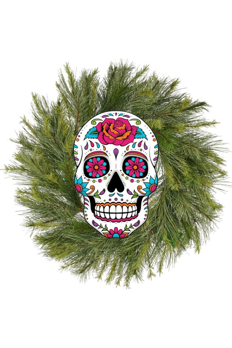 Shop For 12" Metal Embossed Sign: Sugar Skull