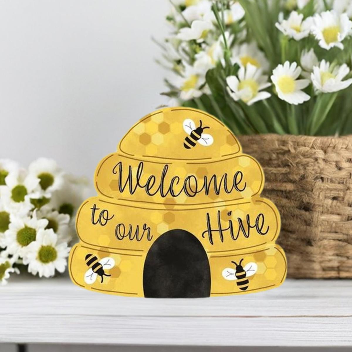 Shop For 12" Metal Embossed Sign: Welcome To Our Hive at Michelle's aDOORable Creations