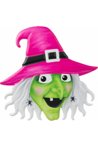 Shop For 12" Metal Embossed Sign: Witch Head (Pink)