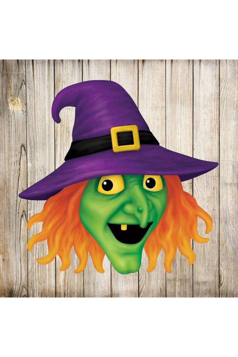 Shop For 12" Metal Embossed Sign: Witch Head (Purple)