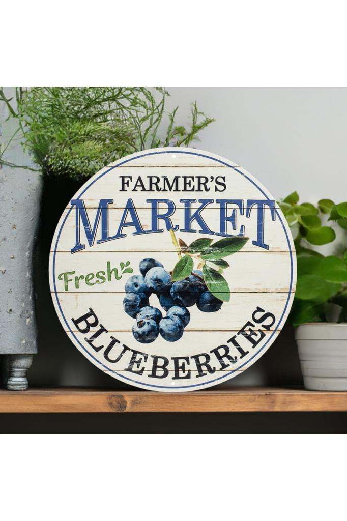 Shop For 12" Metal Farmer's Market Sign: Blueberries MD0336