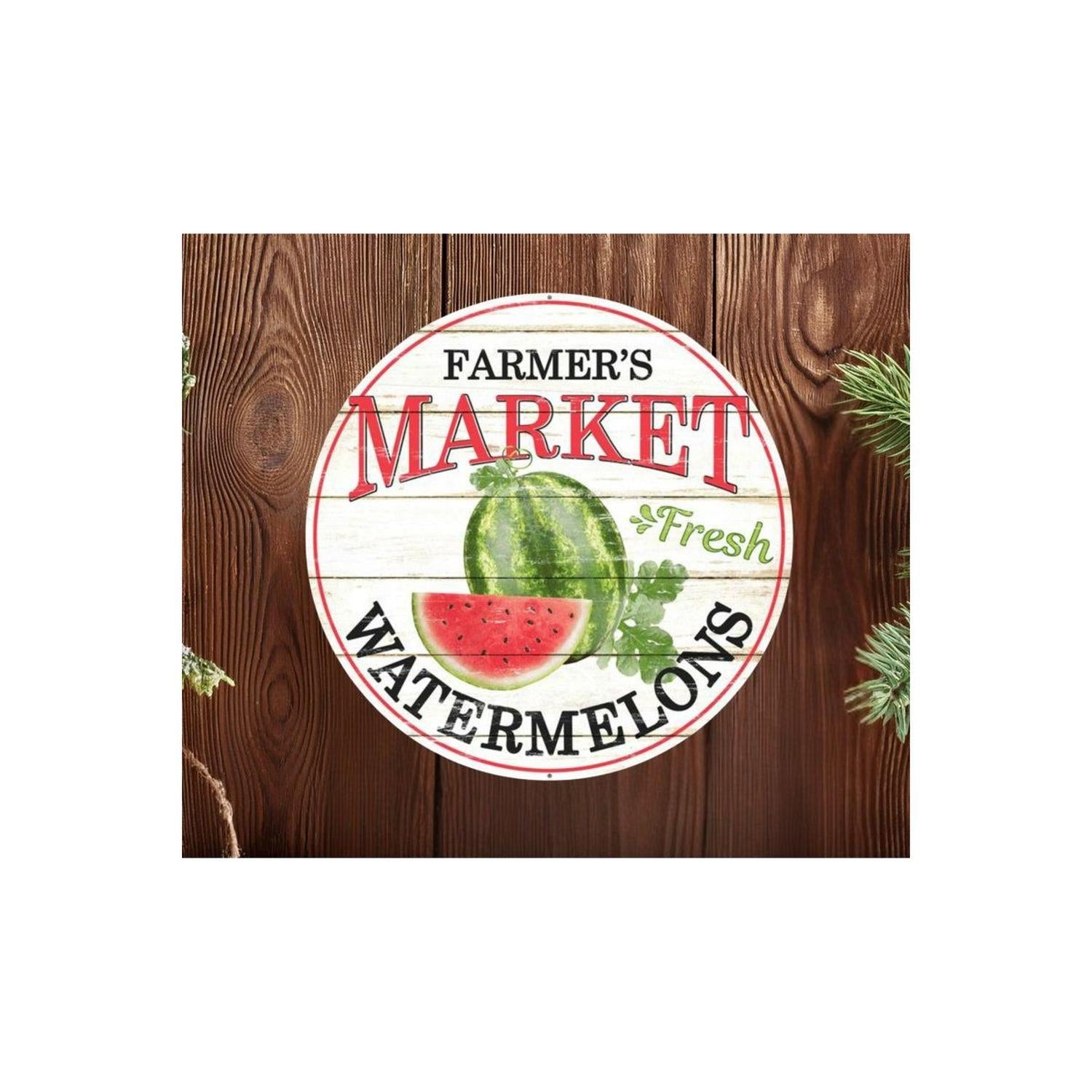 12" Metal Farmer's Market Sign: Watermelons