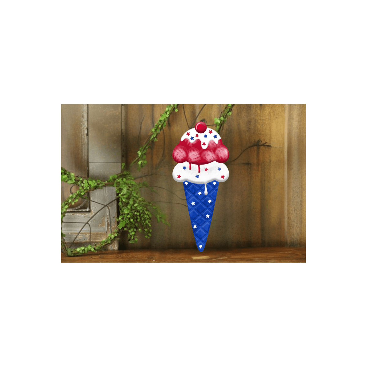 Shop For 12" Metal Patriotic Ice Cream Cone Sign