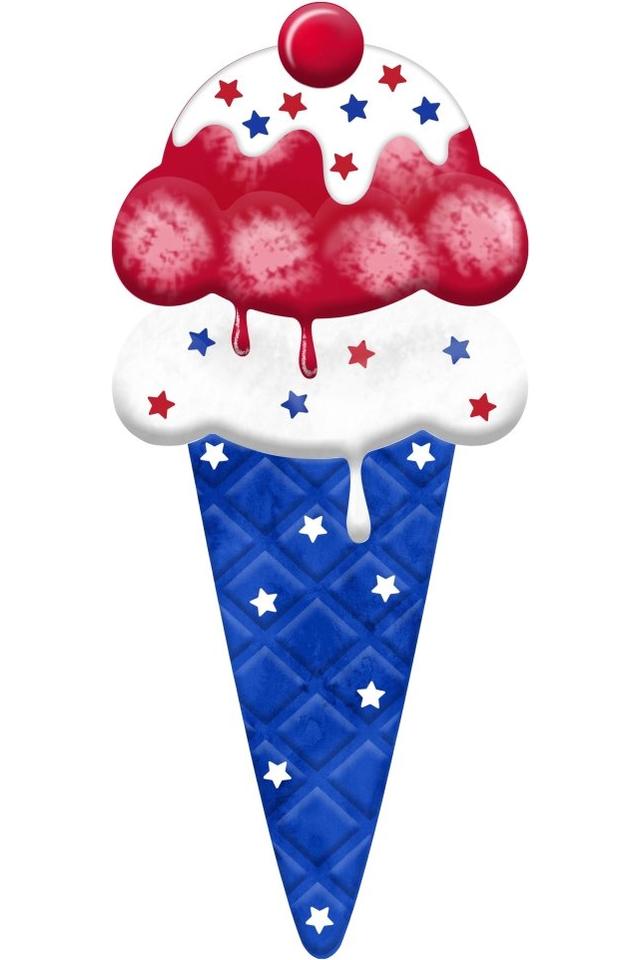 Shop For 12" Metal Patriotic Ice Cream Cone Sign