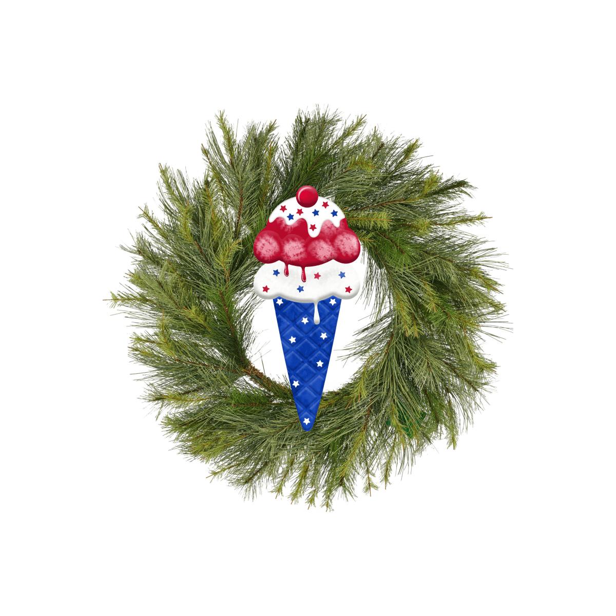 Shop For 12" Metal Patriotic Ice Cream Cone Sign