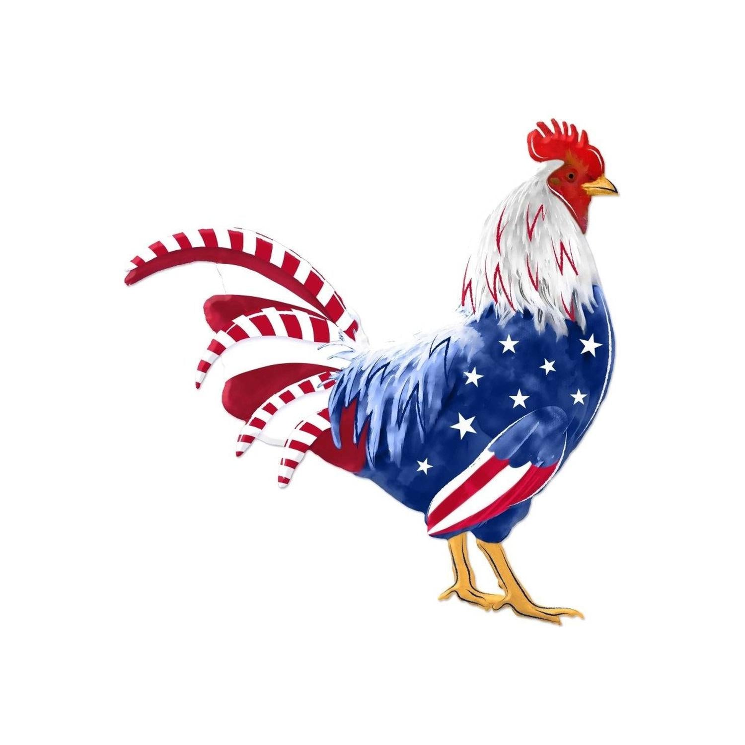 Shop For 12" Metal Rooster Hanger: Patriotic RWB